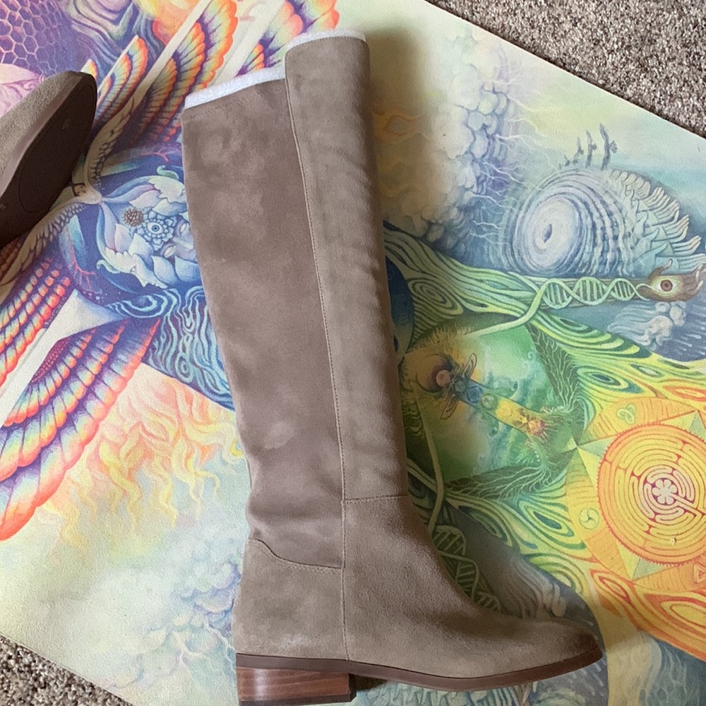Tall taupe gray suede boots by SOLE/SOCIETY - Picture 3 of 7
